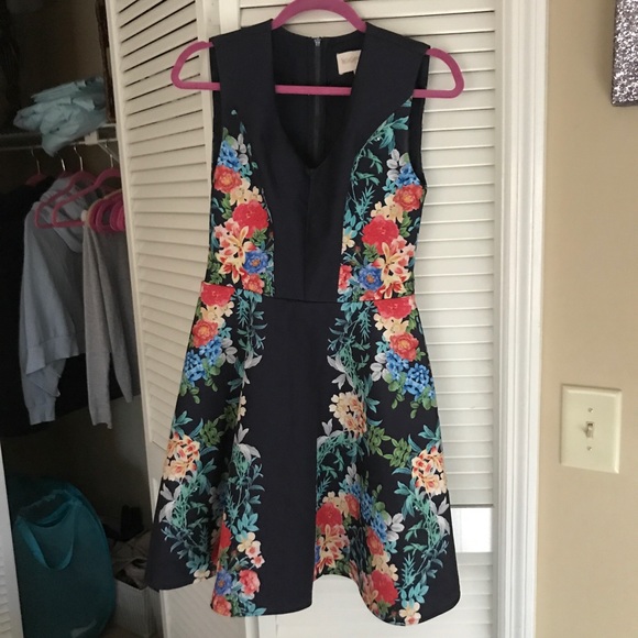 Anthroplogie floral flared dress - Picture 1 of 4